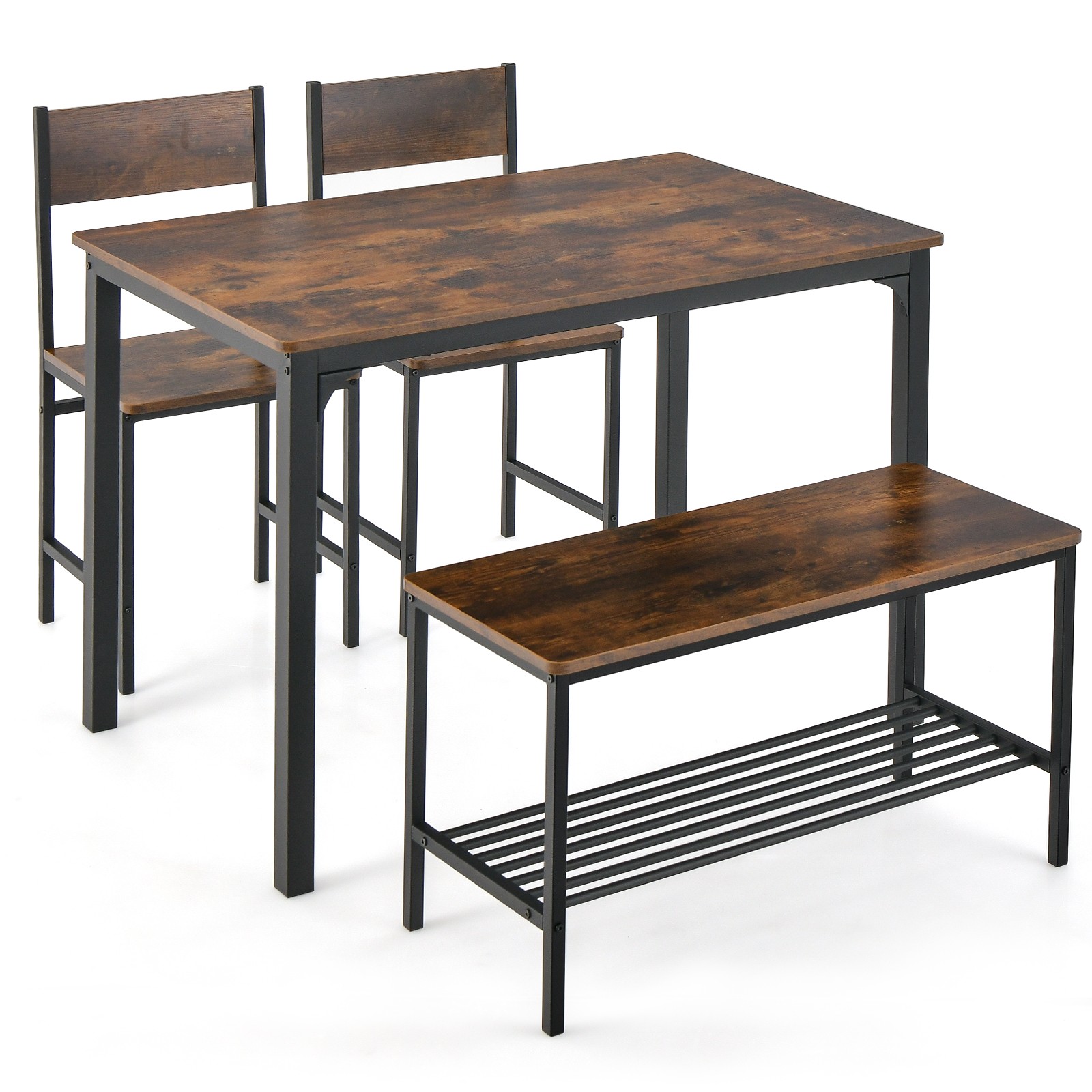 4pcs Dining Table Set Rustic D - Desk Setup Requirements 리뷰 및 가격