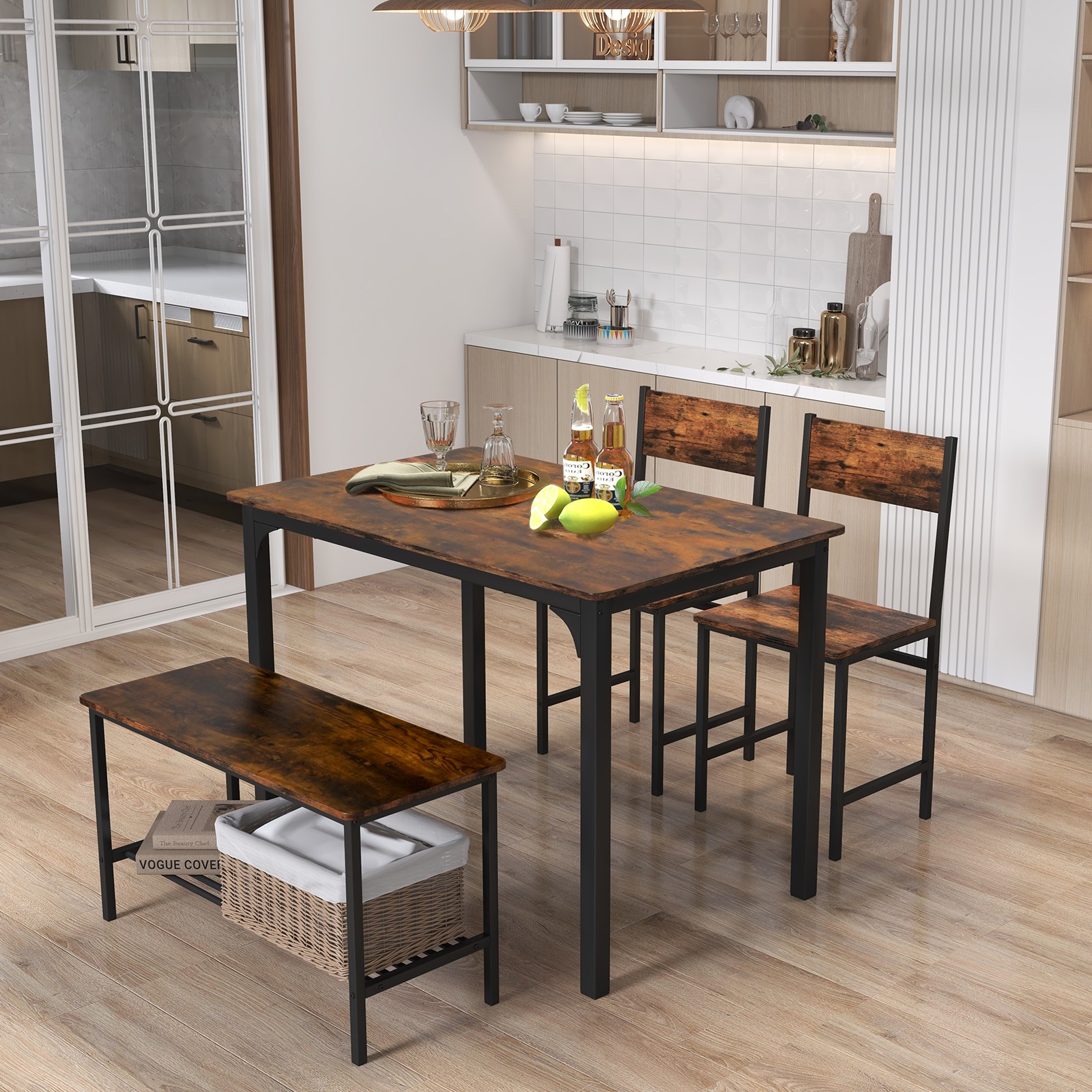 4pcs Dining Table Set Rustic D - Desk Setup Requirements 리뷰 및 가격