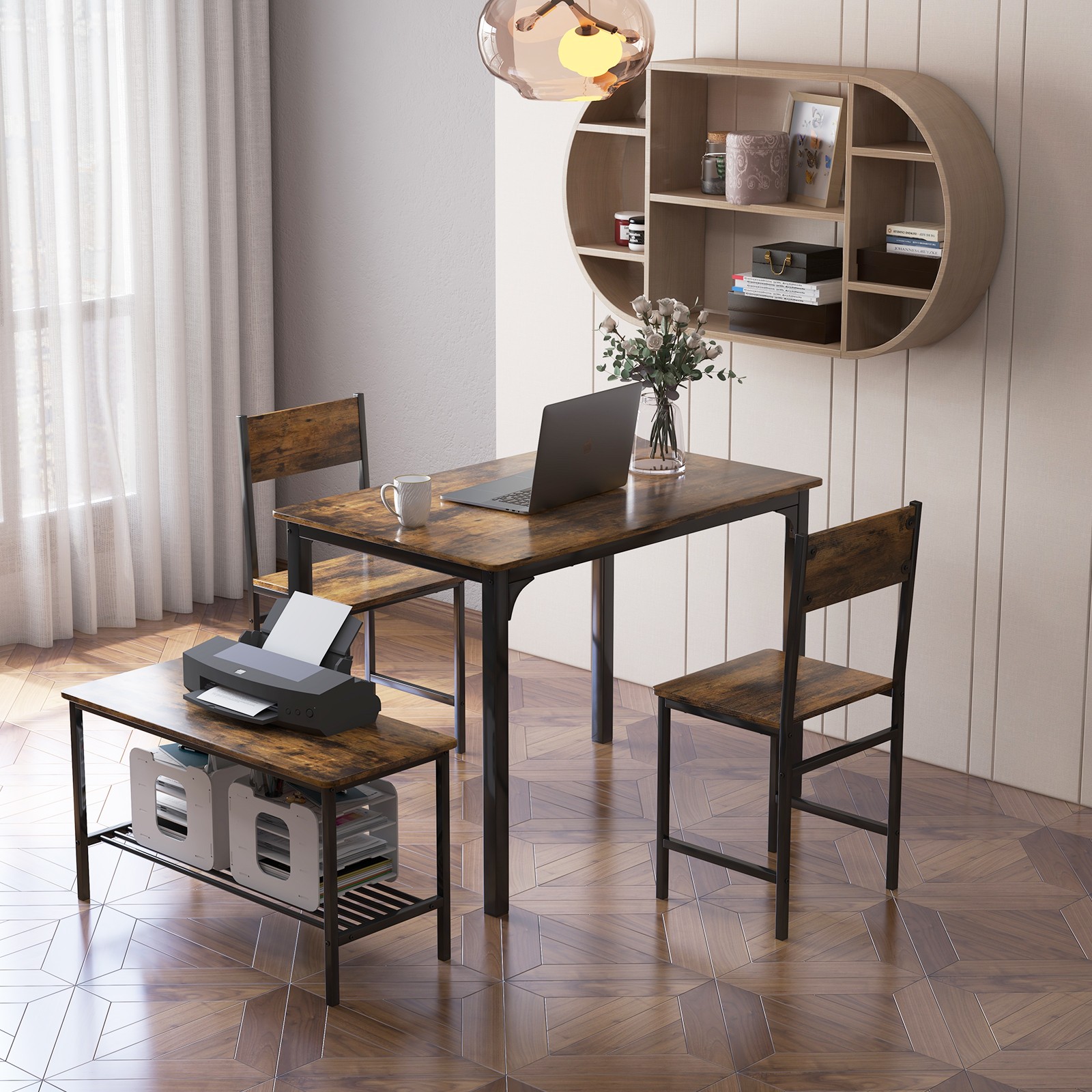 4pcs Dining Table Set Rustic D - Desk Setup Requirements 리뷰 및 가격