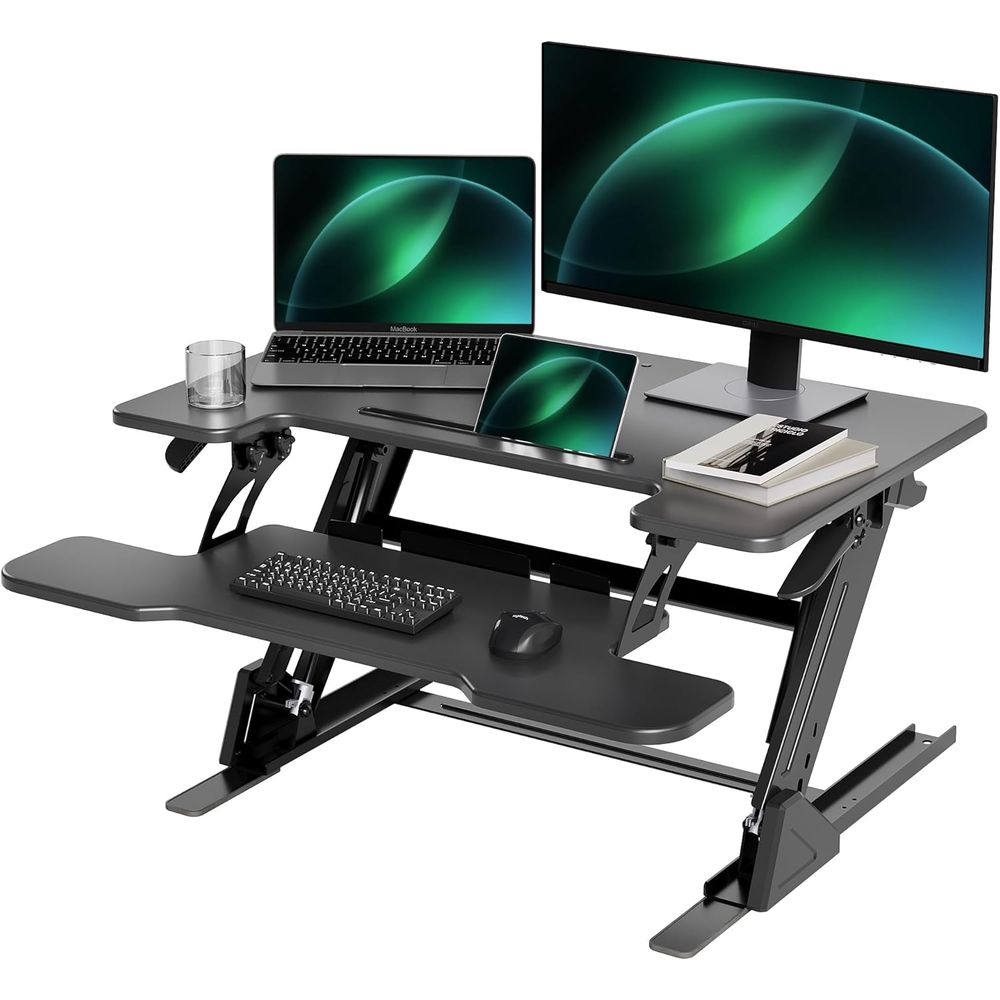 32 Inch Height-Adjustable Desk - Monitor Riser Wood 리뷰 및 가격