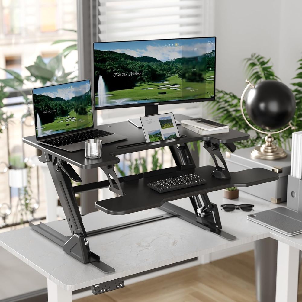 32 Inch Height-Adjustable Desk - Monitor Riser Wood 리뷰 및 가격