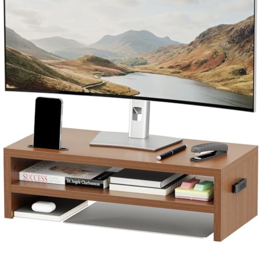 Wood Monitor Stand Riser, 2-Ti - Monitor Riser Wood 리뷰 및 가격
