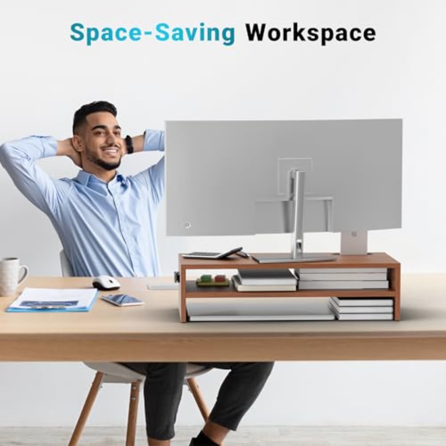 Wood Monitor Stand Riser, 2-Ti - Monitor Riser Wood 리뷰 및 가격